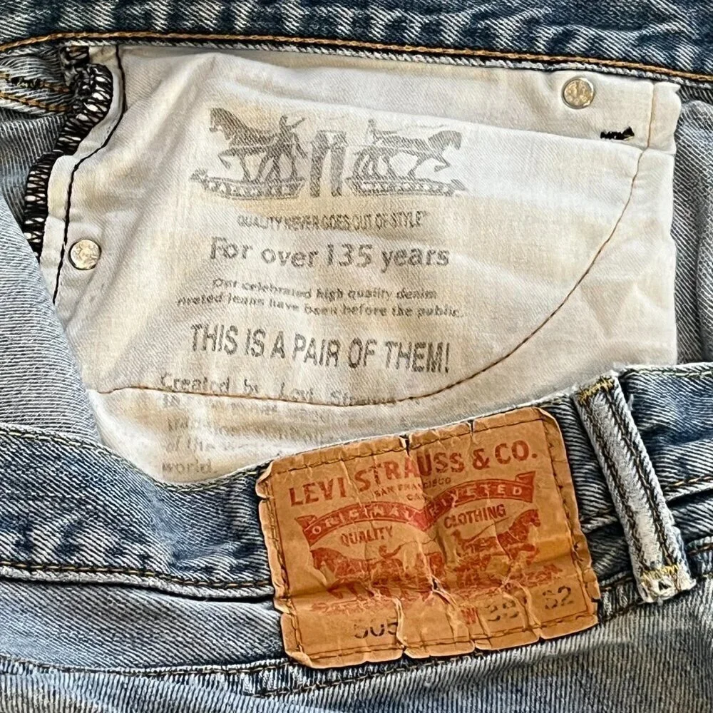 Levi's Jeans Men's 505 Straight Leg Blue Denim‎ 38x32 Classic Fit